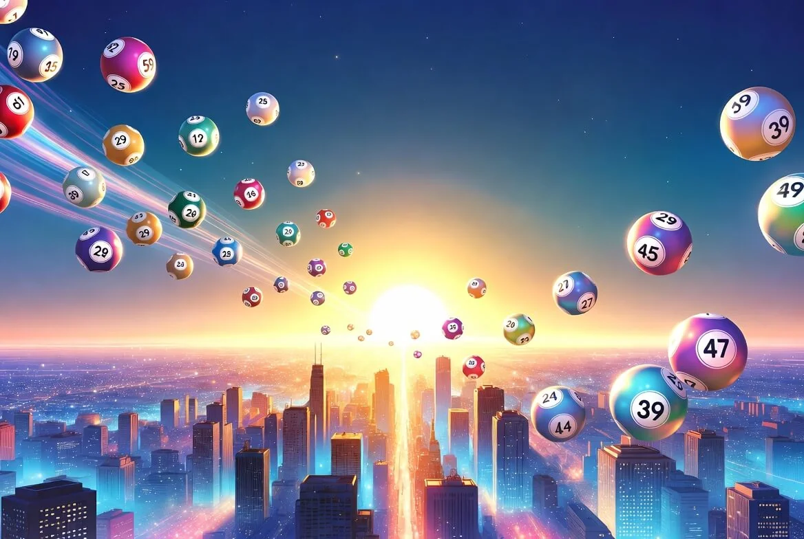 Panorama miasta nocą ilustrująca grę Lotto online przez internet